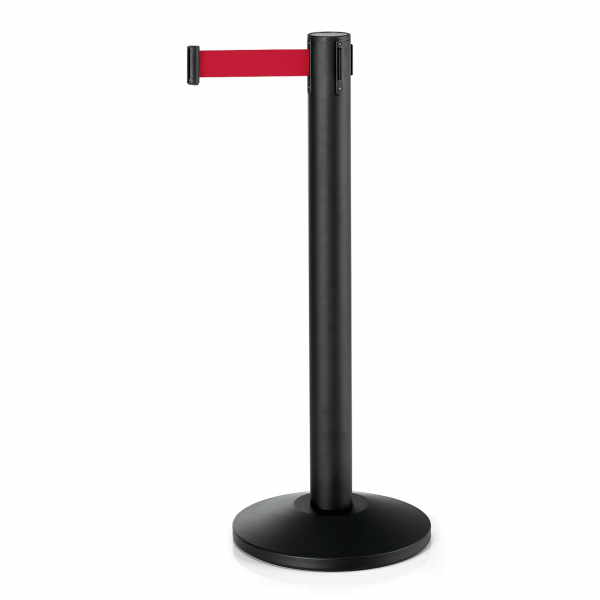 Abgrenzungspfosten schwarz, rot 3 m Gurtlänge Serie Joinflex
