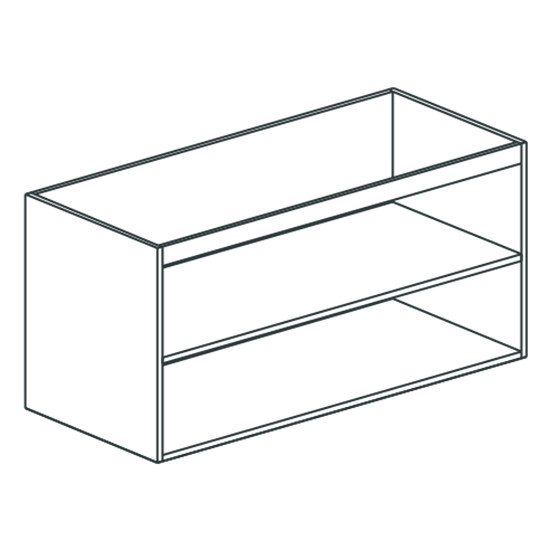 Arbeitsschrank, offen, mit Zwischenboden, 2200x700 mm