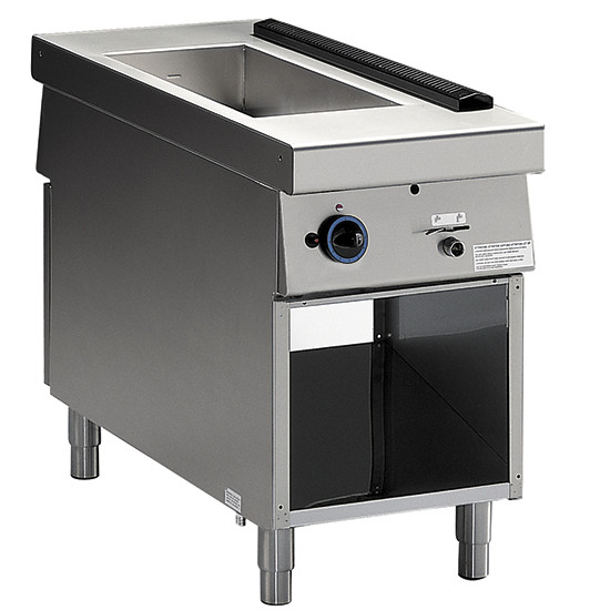 Gas-Bain Marie auf offenem Unterbau, 1 Becken GN H=155 mm