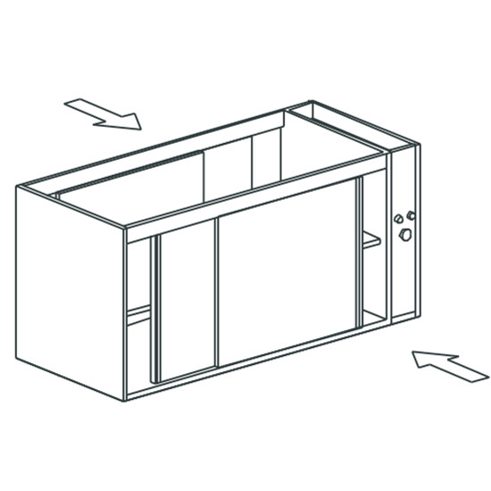 Wärmeschrank, beidseitig bedienbar, mit Schiebetüren, 1000x700 mm