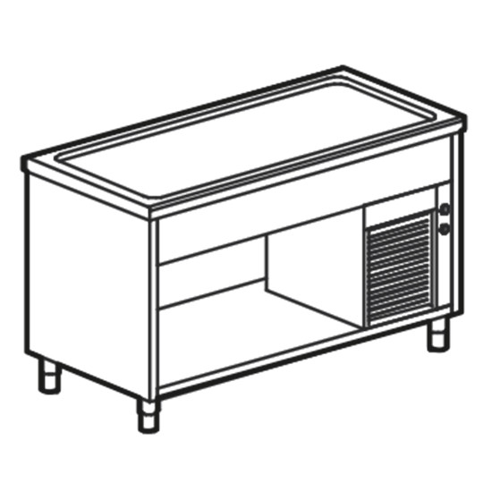 Kühlplatten-Element auf offenem Schrank, B=1200 mm, 3x GN 1/1