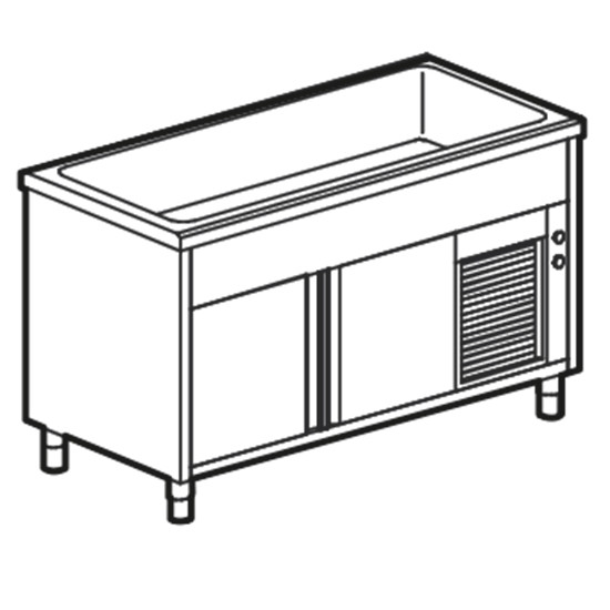 Kühlwannen-Element auf gekühltem Schrank, B=1500 mm, 4x GN 1/1