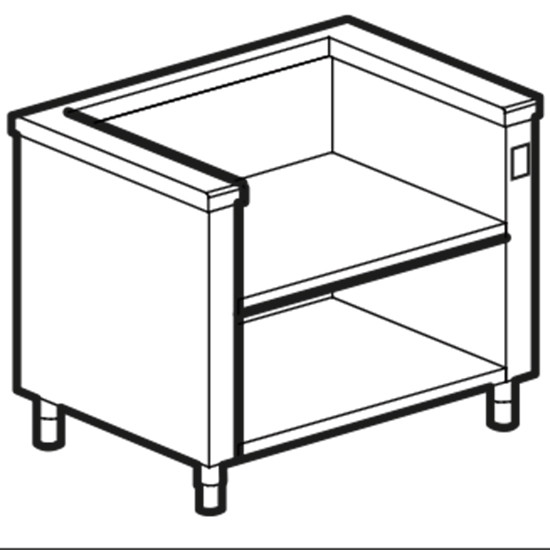 Unterbau-Element für Kochgeräte, mit Steckdose, B=2000 mm