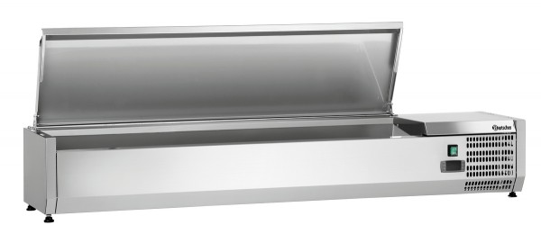Kühlaufsatz KBS mit Edelstahldeckel, B= 1500 mm, für GN-Behälter 8 x 1/4