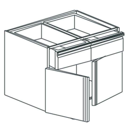 Schrank mit 2 Schubladen, H=100 mm, 2 Flügeltüren, 800x700 mm